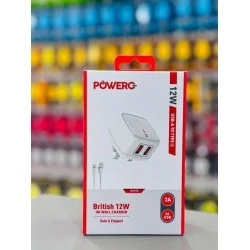 Powero+  British Dual Usb 3A Adapter